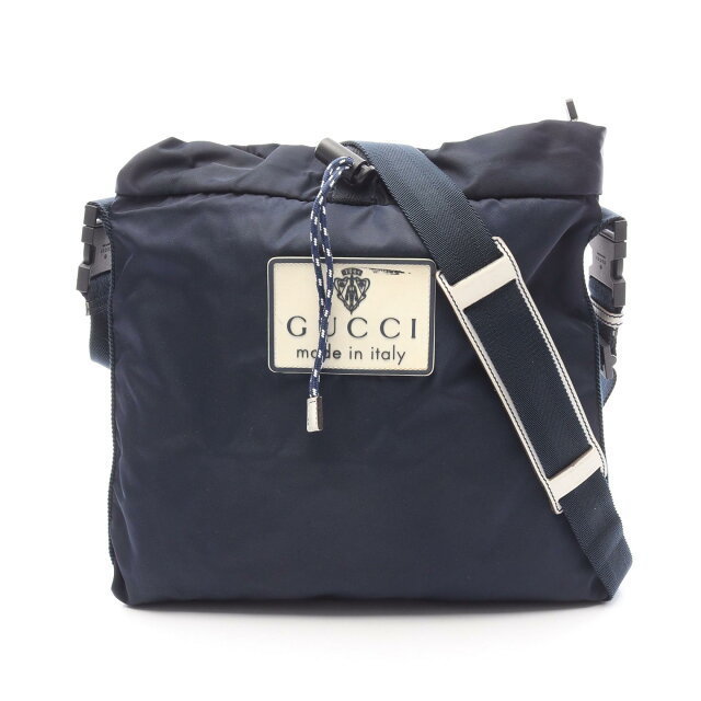 Gucci Crest Shoulder Bag Navy Blue White Gucci Crest Shoulder Bag Navy Blue White